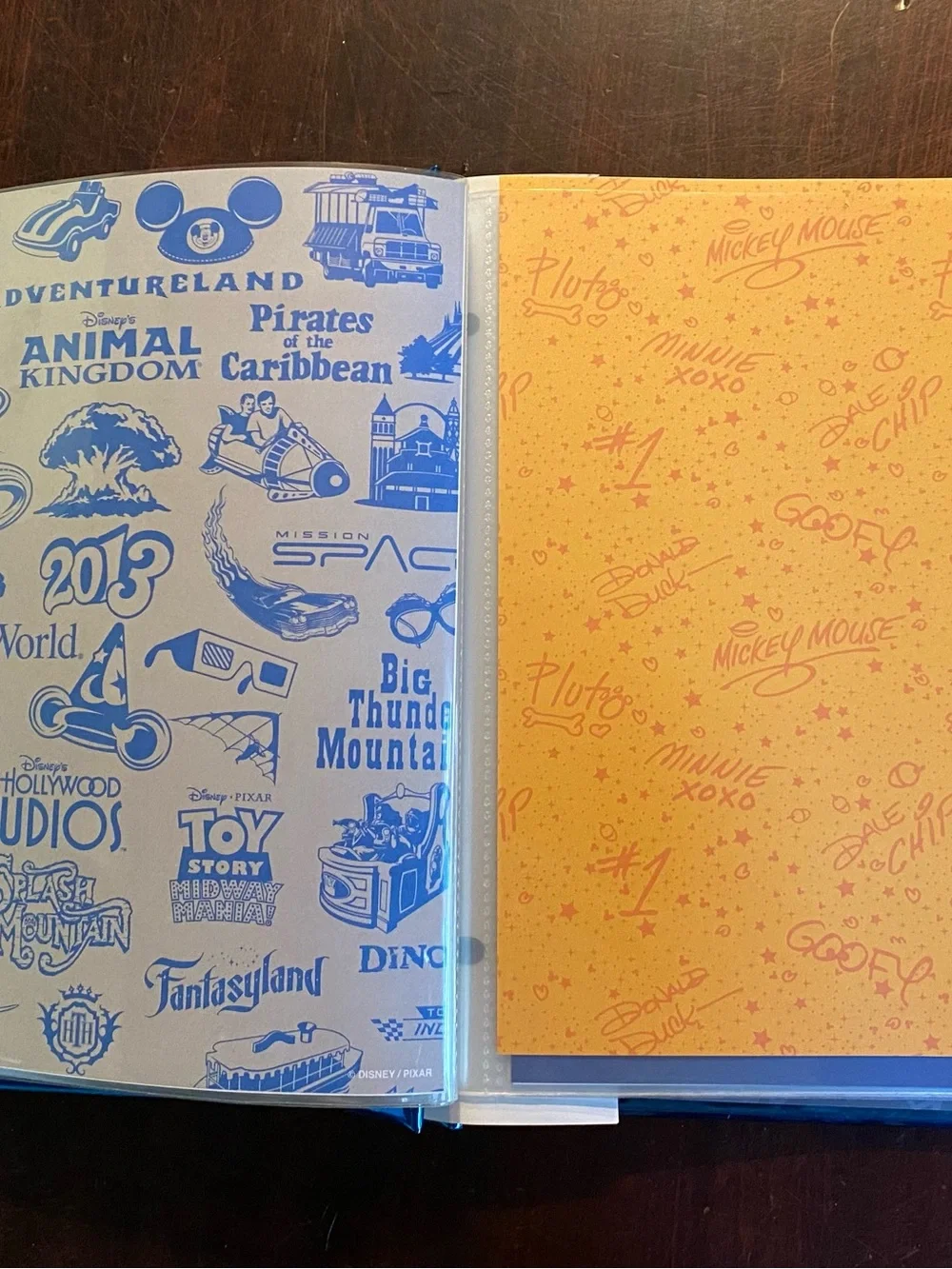 NWT Collectible Walt Disney World 2013 Slip-In Scrapbook Bound Blue Multicolor